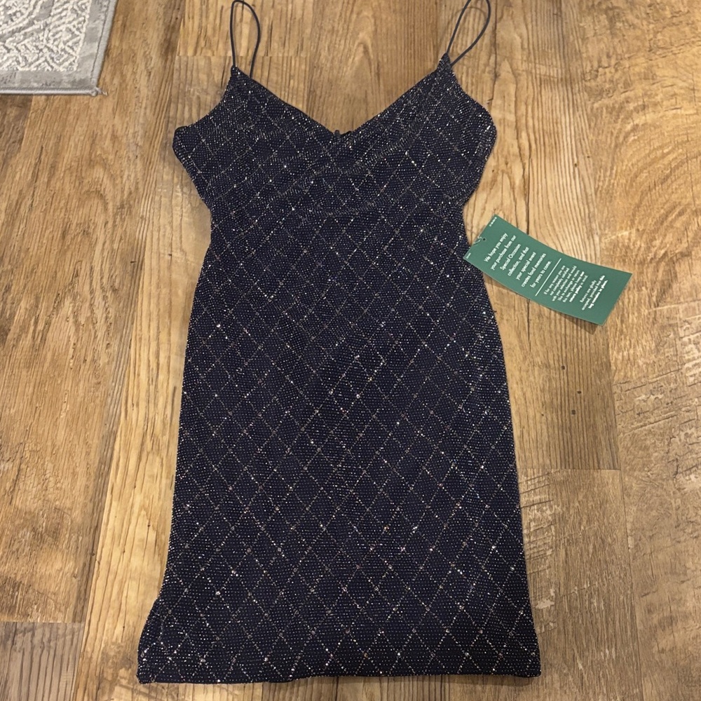 B. Smart Navy Metallic Dress